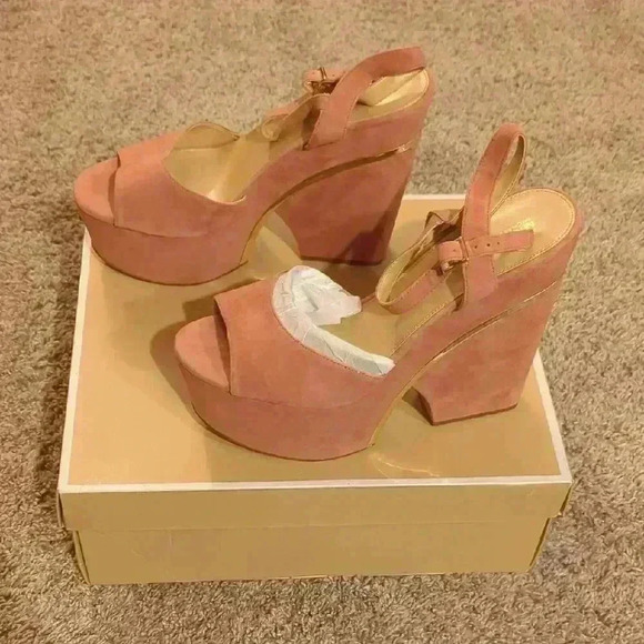 Michael Michael Kors Pink Wedge Sandals, Size 10 - Picture 3 of 7